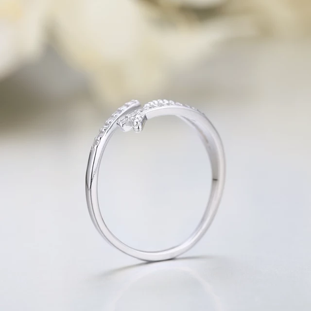Sterling Silver Overlapping/Crossover Elegant Ring - HK Jewels