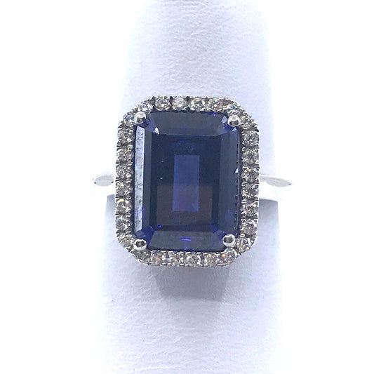 Sterling Silver Rectangle Stone Ring - HK Jewels