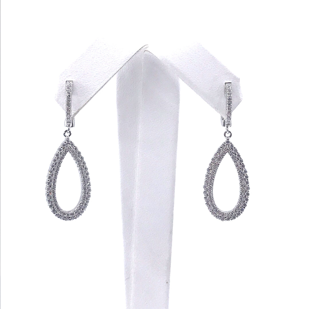 Sterling Silver Teardrop Earrings - HK Jewels