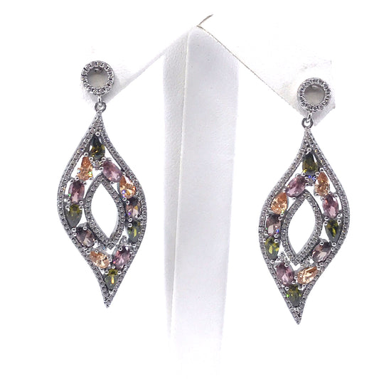 Sterling Silver Multicolor Earrings - HK Jewels