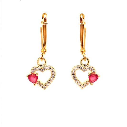 Surgical Steel Pink Heart Earrings - HK Jewels