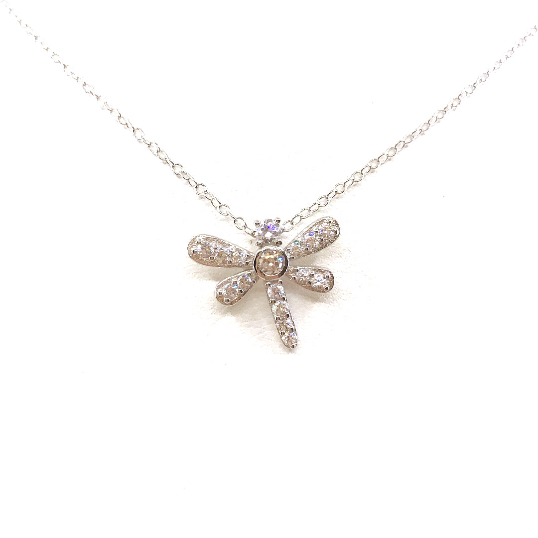 Sterling Silver Dragonfly Pendant - HK Jewels