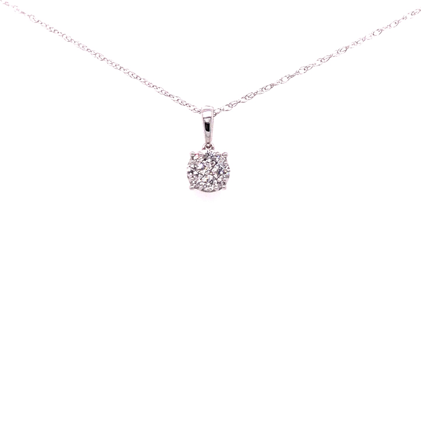 White Gold Solitaire Pendant - HK Jewels