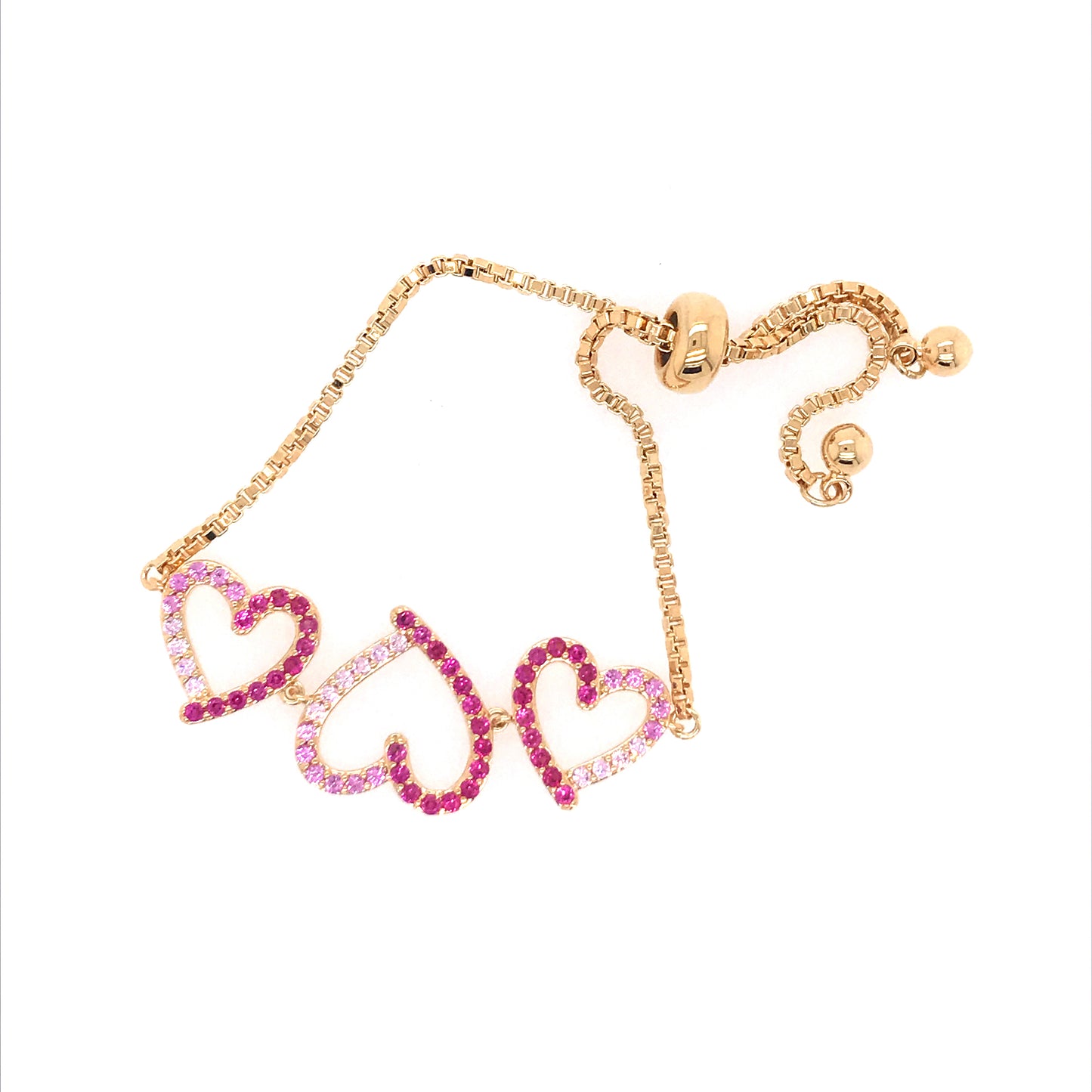 Triple Heart Bolo Bracelet - HK Jewels