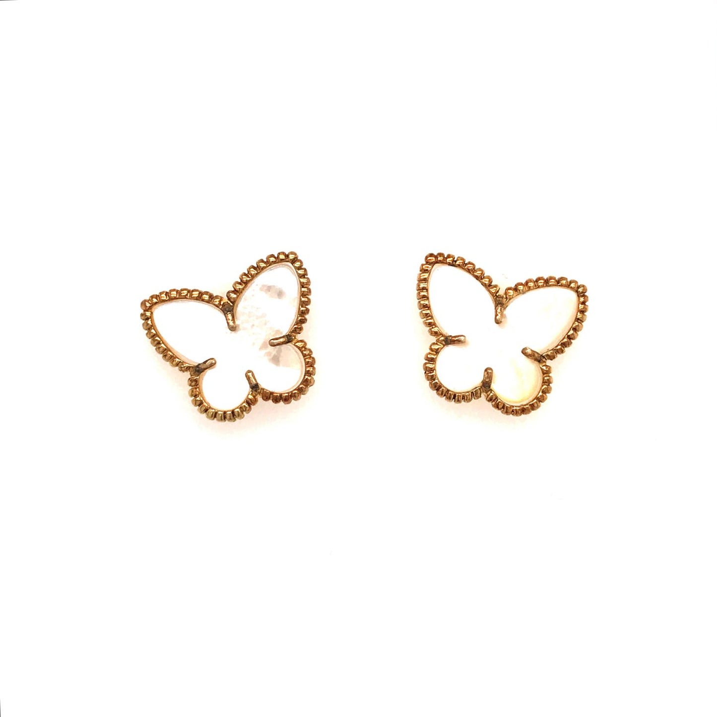 Sterling Silver Butterfly MoP Stud Earrings - HK Jewels