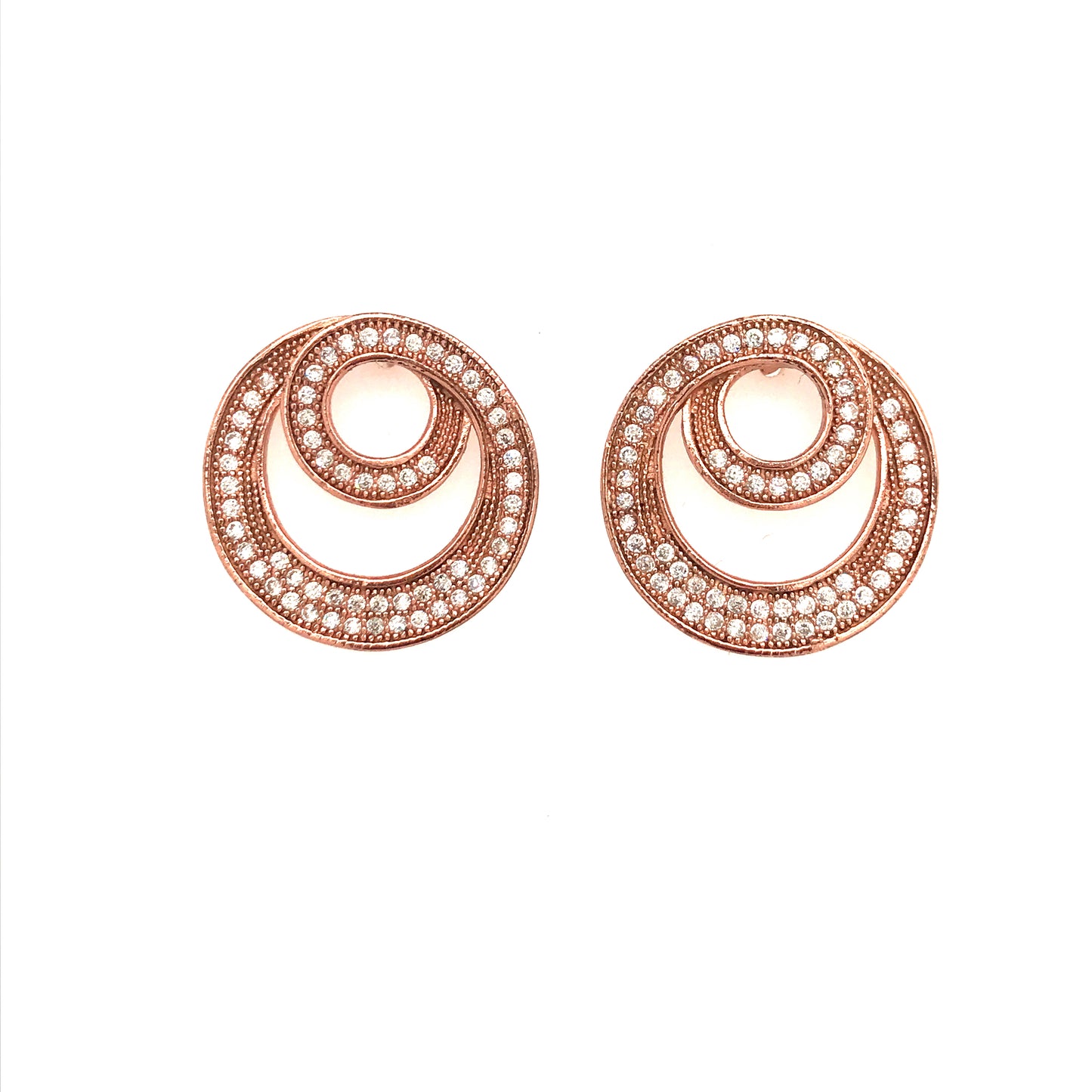 Sterling Silver Swirl Stud Earrings - HK Jewels