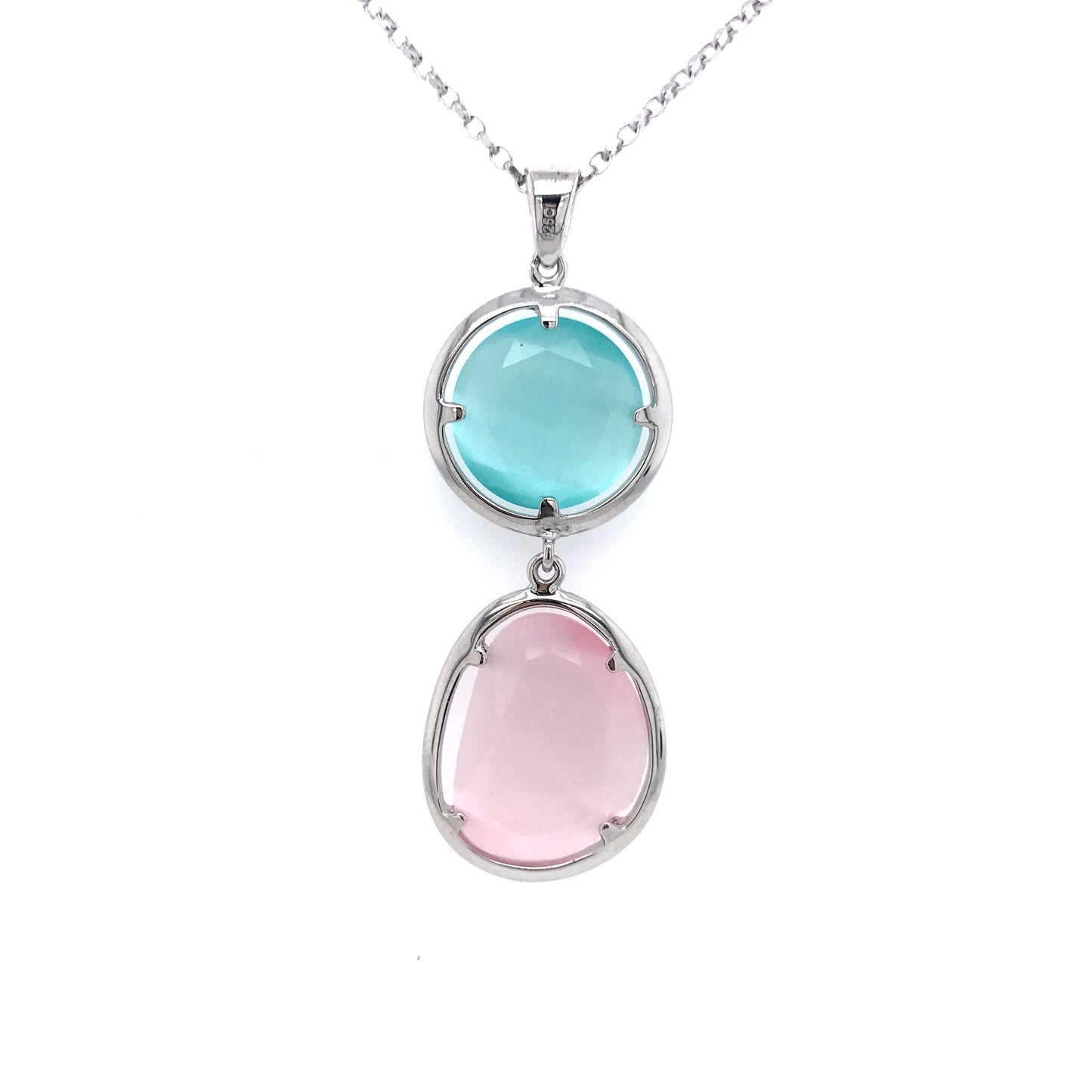Sterling Silver Stone Pendant - HK Jewels