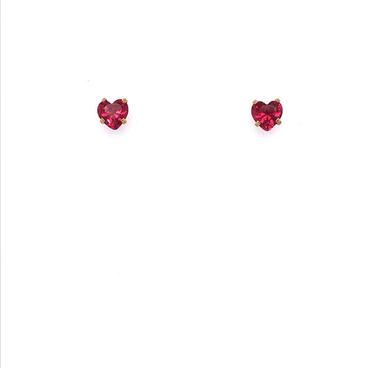 Surgical Steel Red Heart Studs - HK Jewels
