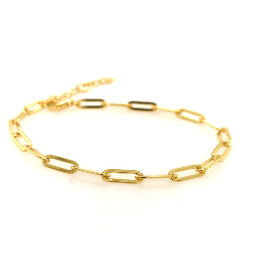 Sterling Silver Large Paper Clip Bracelet - HK Jewels