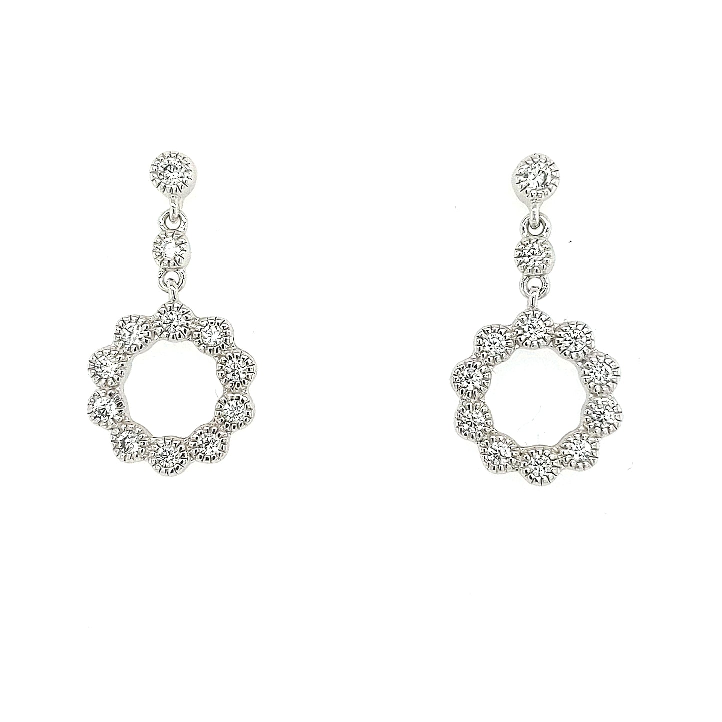 Sterling Silver CZ Small Flower Shaped Earring - HK Jewels