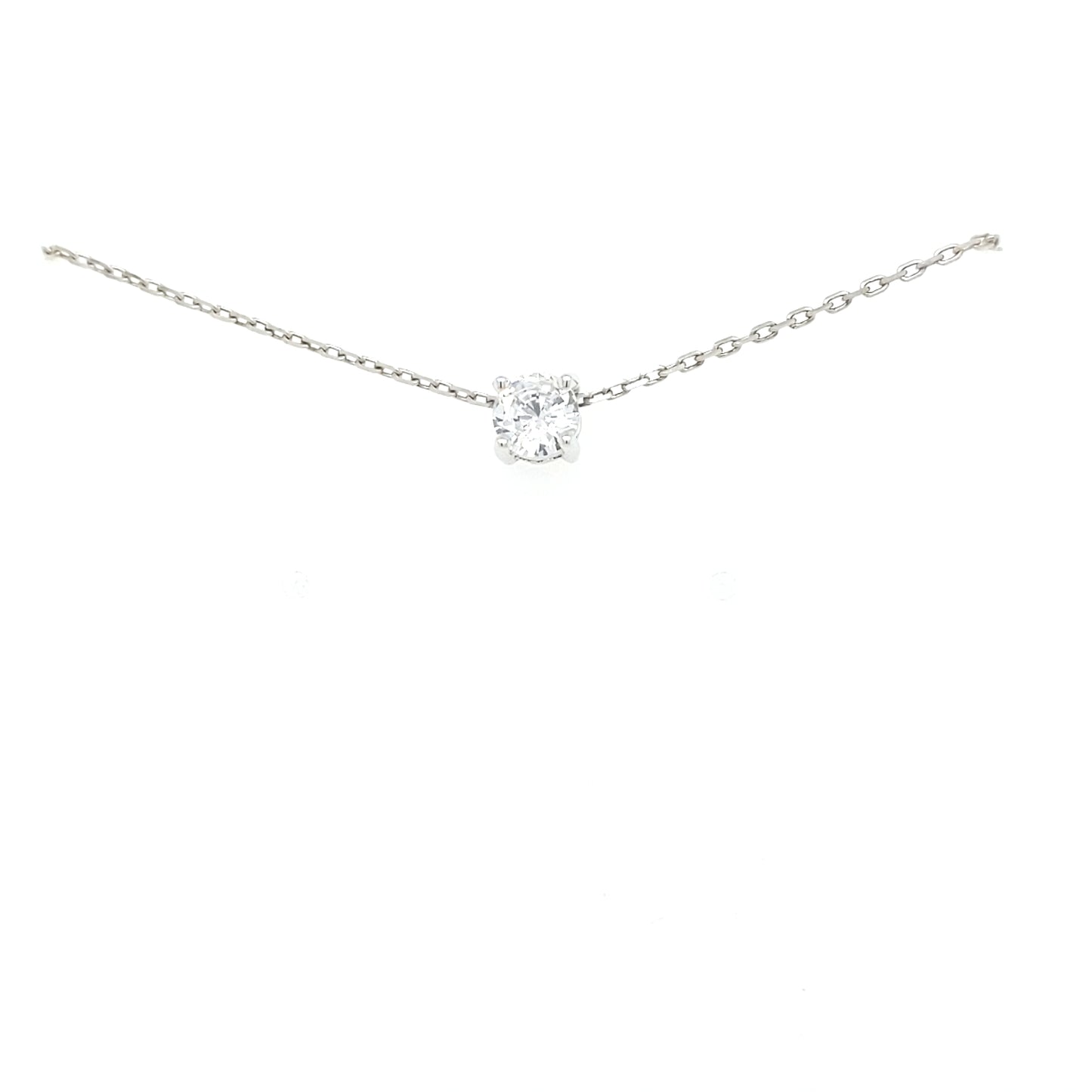 Sterling Silver Small CZ Solitaire Pendant - HK Jewels