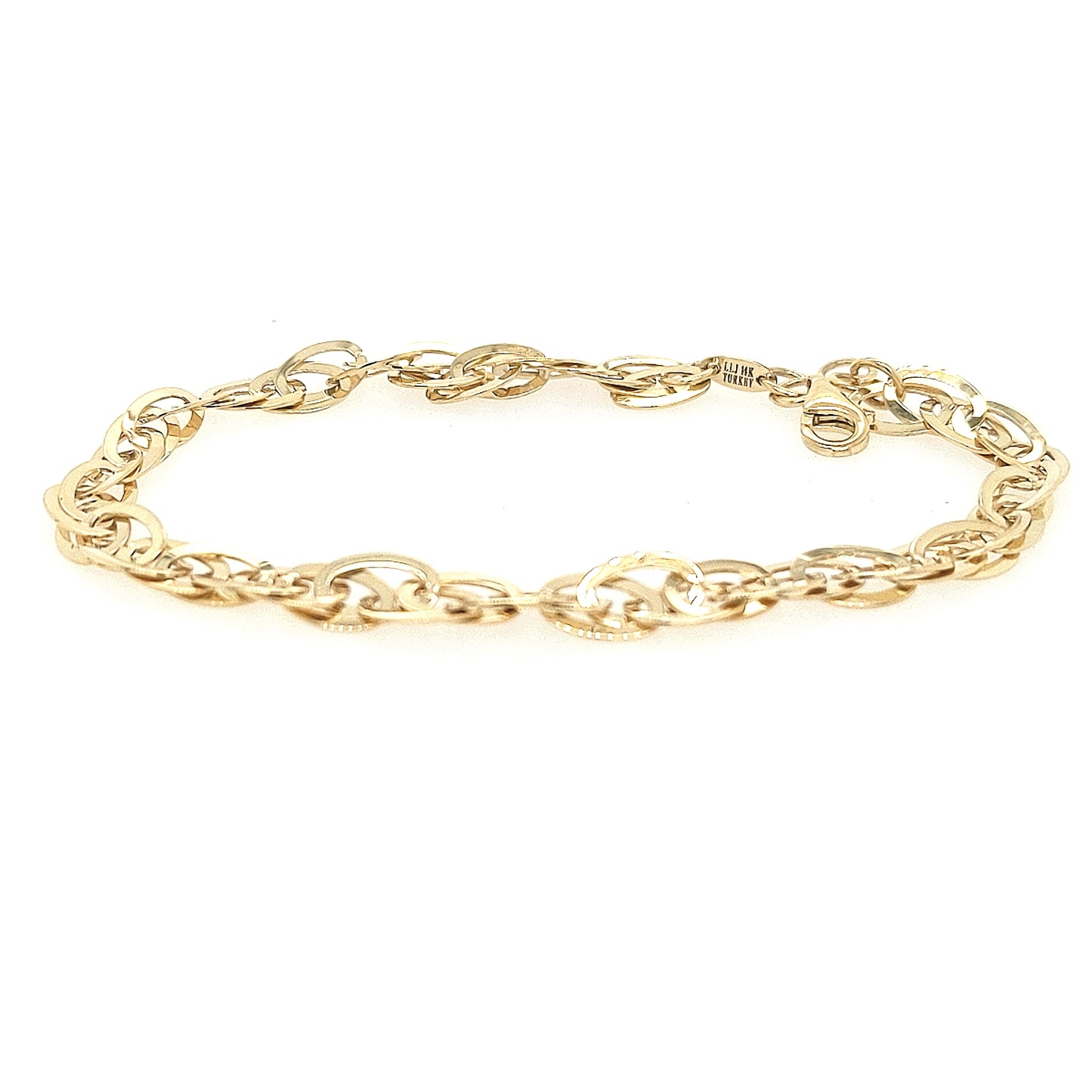 14K Interlocking Ovals Link Bracelet - HK Jewels
