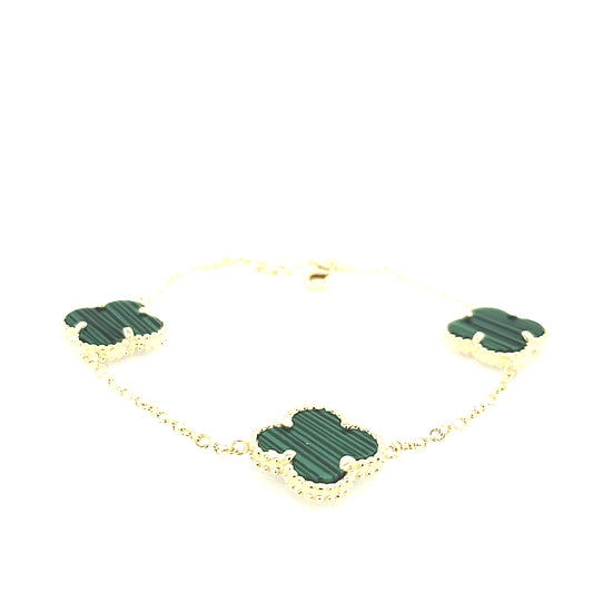 Sterling Silver Medium Three Clover Bracelet - HK Jewels