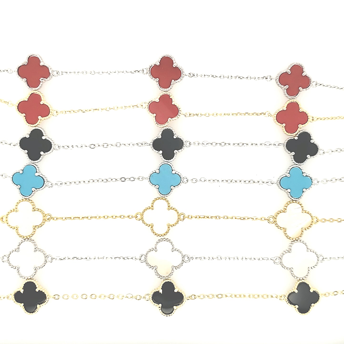 Sterling Silver Small Three Clover Bracelet - HK Jewels