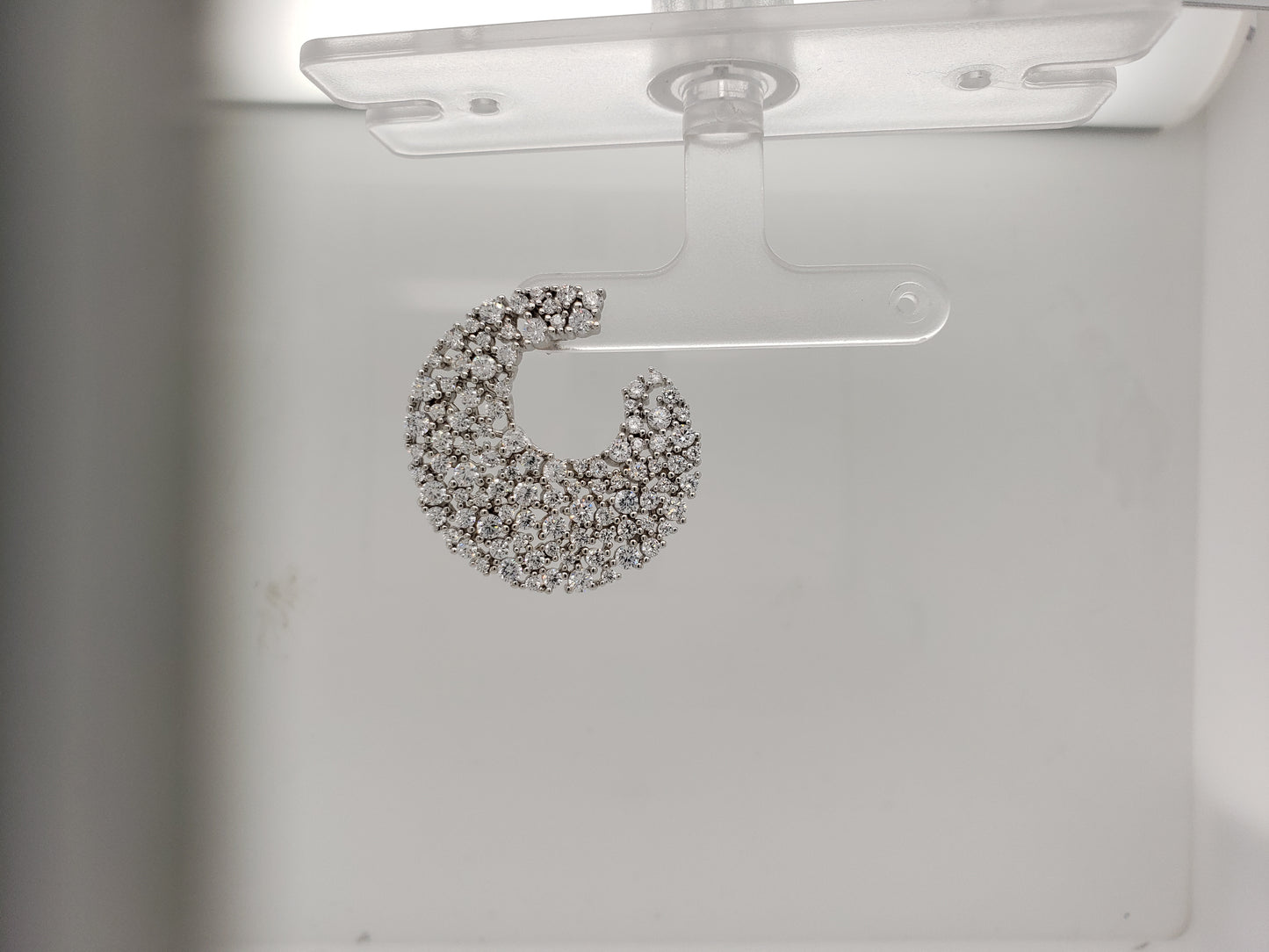 Sterling Silver CZ Front Back Large Circle Earrings - HK Jewels