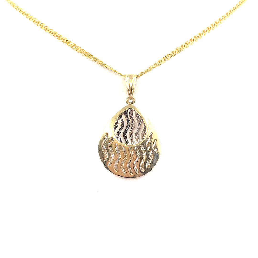 14K Gold Teardrop Pendant - HK Jewels