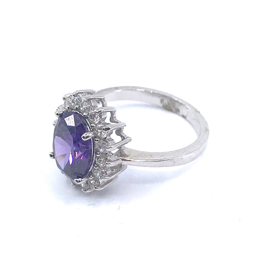 Sterling Silver Oval Stone Ring - HK Jewels