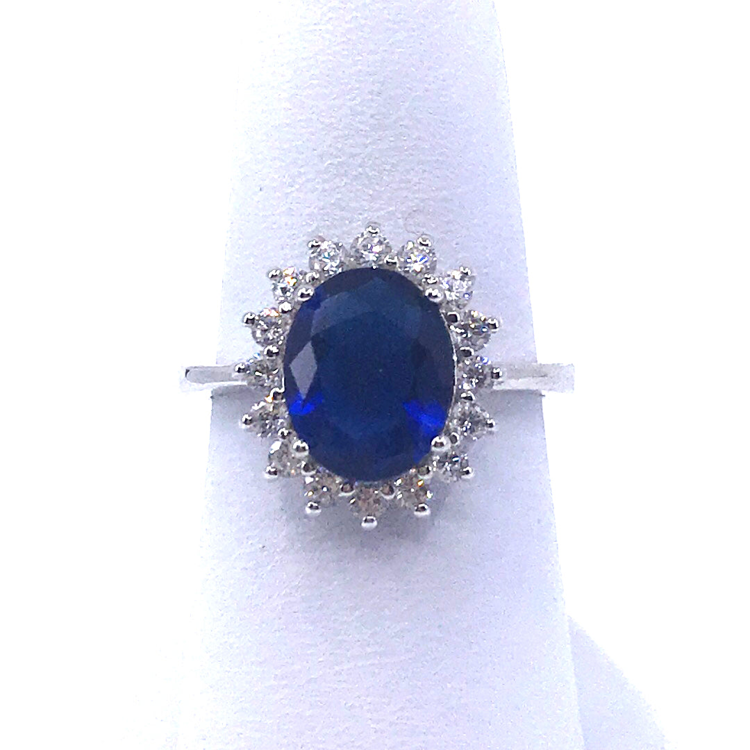 Sterling Silver Oval Stone Ring - HK Jewels