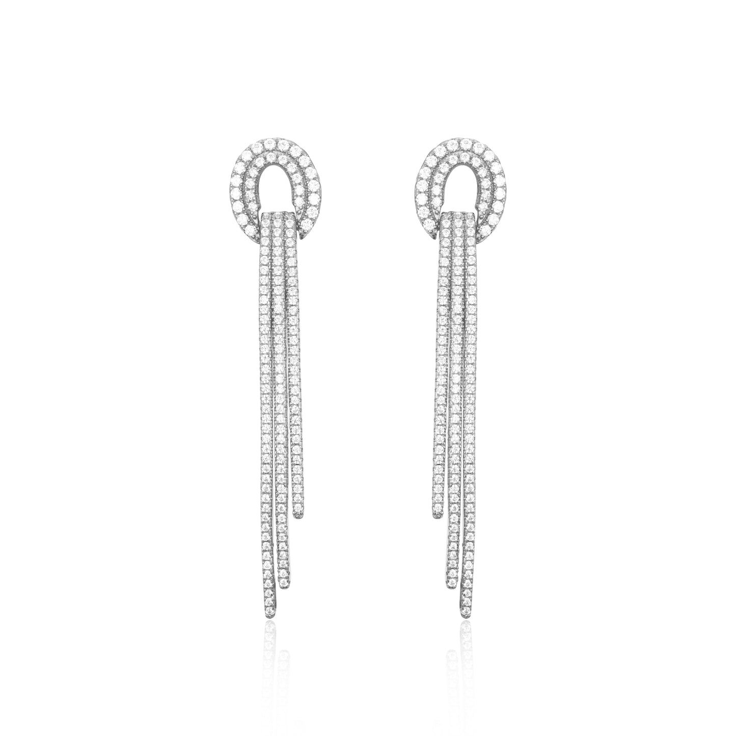 Sterling Silver 3 Strand Tassel Earrings