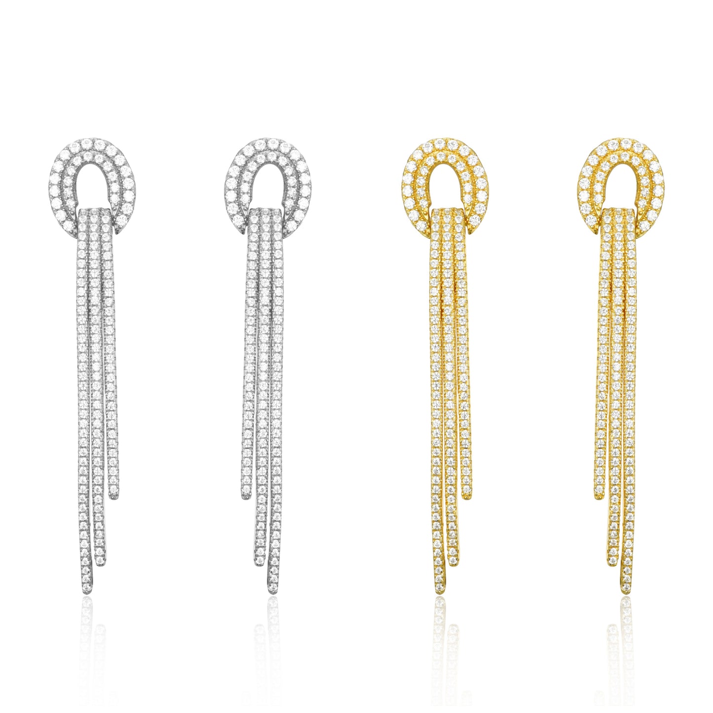 Sterling Silver 3 Strand Tassel Earrings