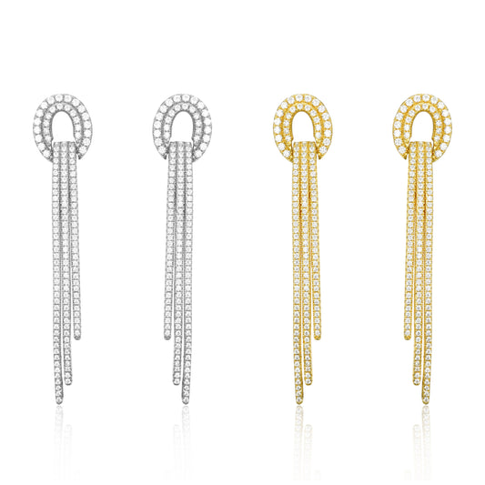 Sterling Silver 3 Strand Tassel Earrings