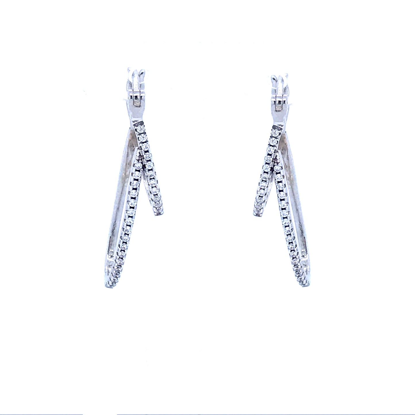 Sterling Silver Double Hoop Earrings - HK Jewels