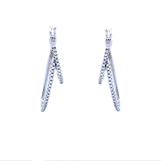 Sterling Silver Double Hoop Earrings - HK Jewels