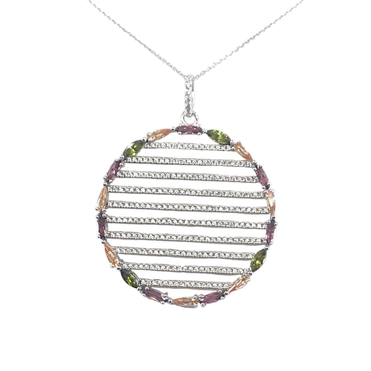Sterling Silver Circle Pendant - HK Jewels