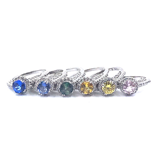 Sterling Silver Stone Ring - HK Jewels