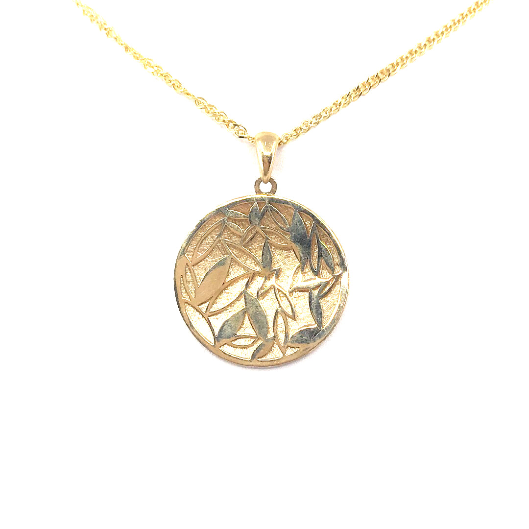 14K Gold Circle Pendant - HK Jewels