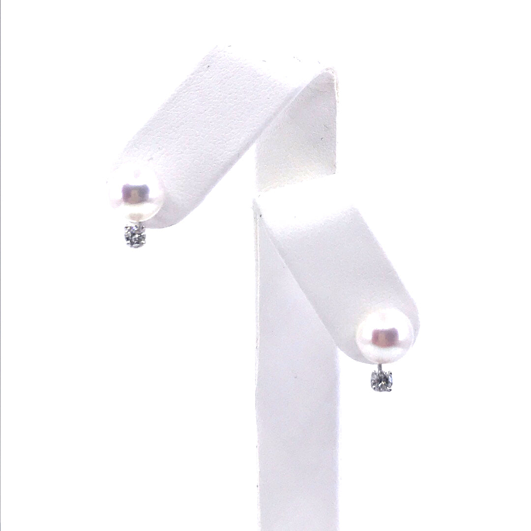 Pearl and Diamond Stud Earring - HK Jewels