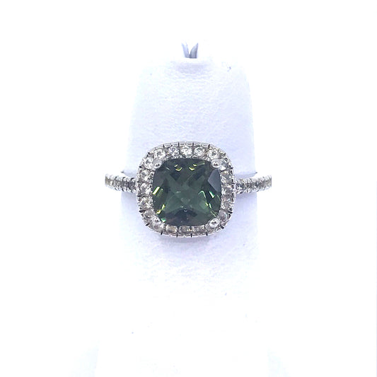 Sterling Silver Square Stone Ring - HK Jewels