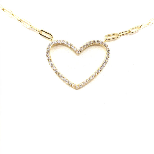 Sterling Silver Heart Necklace - HK Jewels