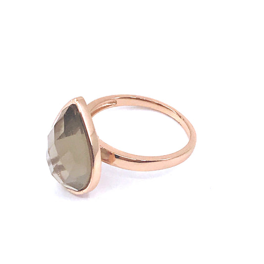 Sterling Silver Teardrop Stone Ring - HK Jewels