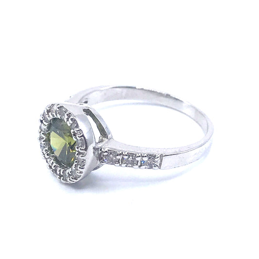 Sterling Silver Circle Stone Ring - HK Jewels