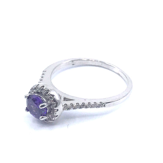 Sterling Silver Circle Stone Ring - HK Jewels
