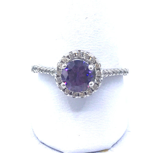 Sterling Silver Circle Stone Ring - HK Jewels