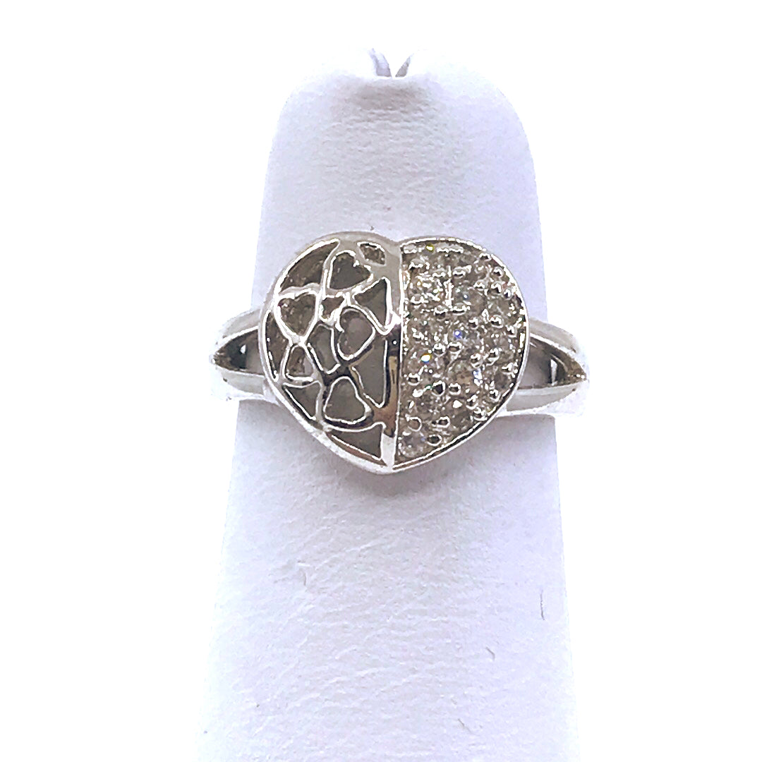 Sterling Silver Heart Ring - HK Jewels