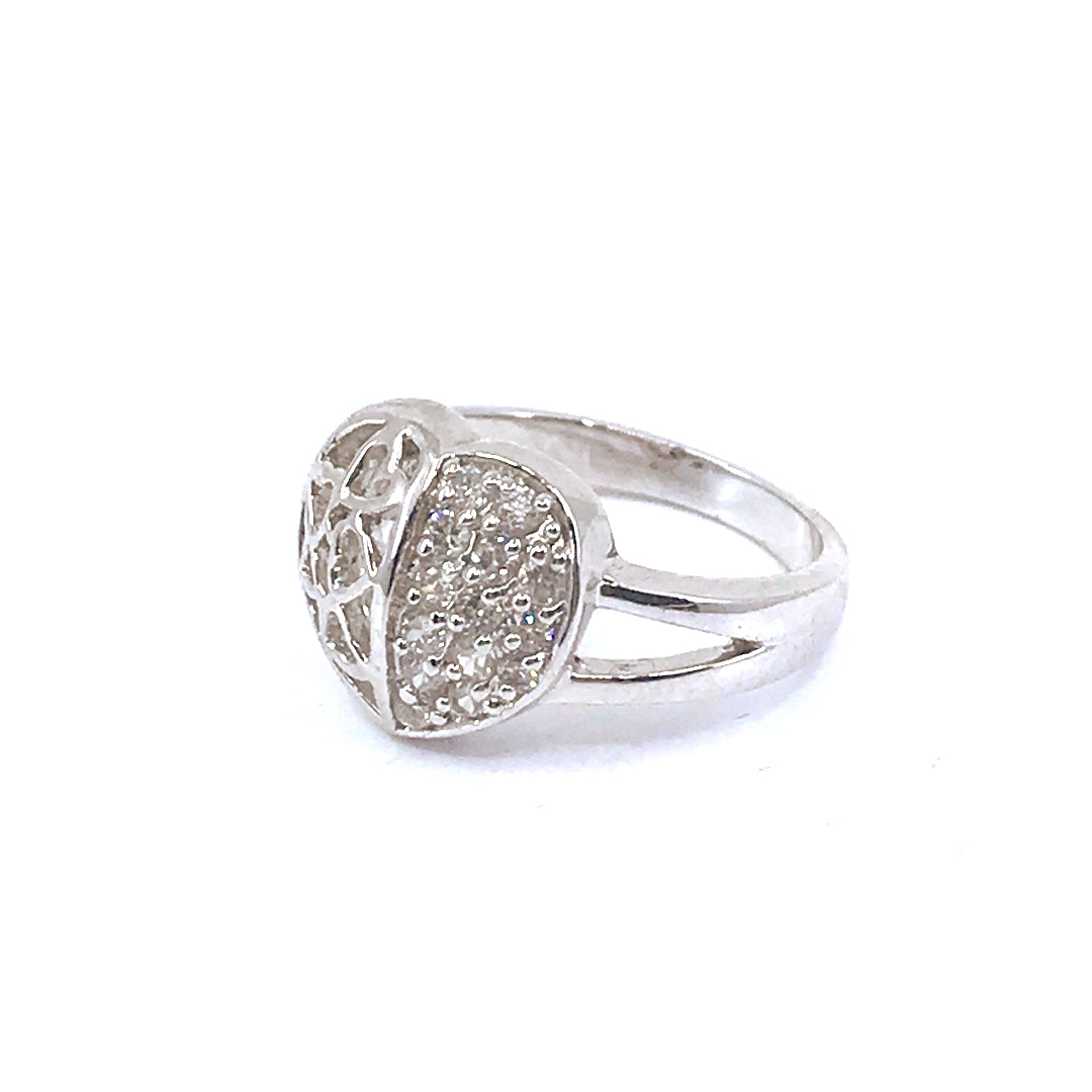 Sterling Silver Heart Ring - HK Jewels