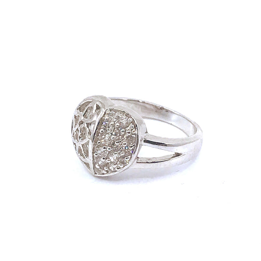 Sterling Silver Heart Ring - HK Jewels