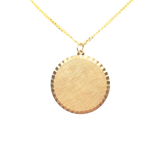 14K Gold Circle Pendant - HK Jewels