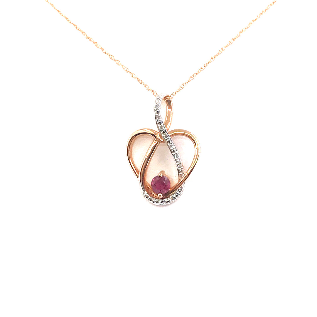 14K Rose Gold Heart Pendant - HK Jewels