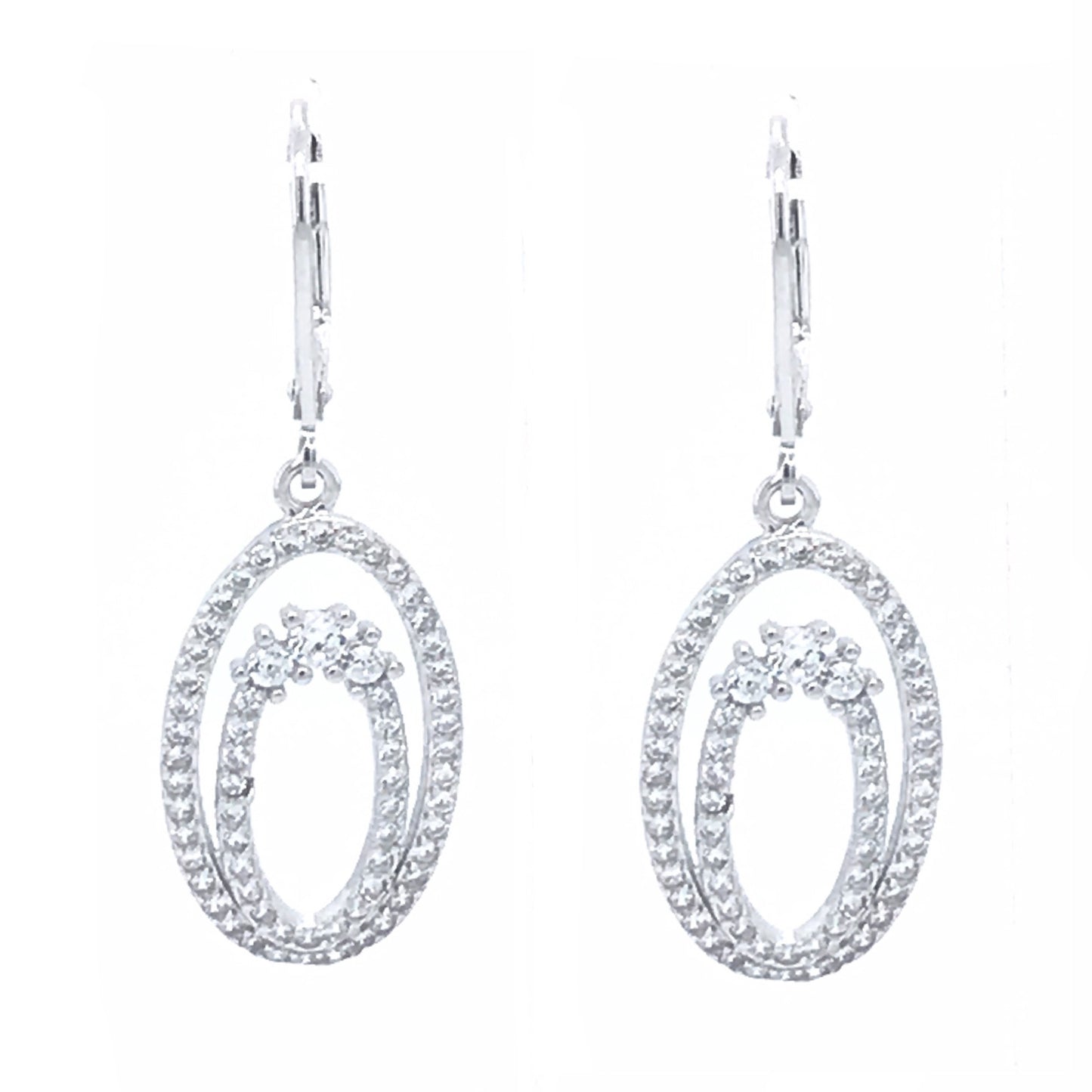 Sterling Silver Oval Earrings - HK Jewels