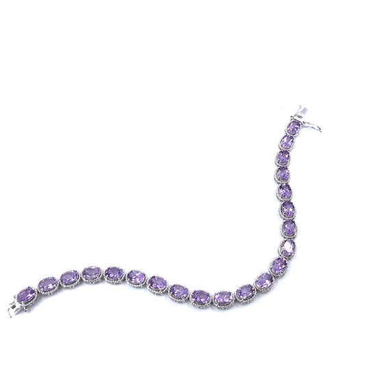 Sterling Silver Oval Bracelet - HK Jewels