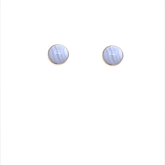 Sterling Silver Blue Stud Earrings - HK Jewels