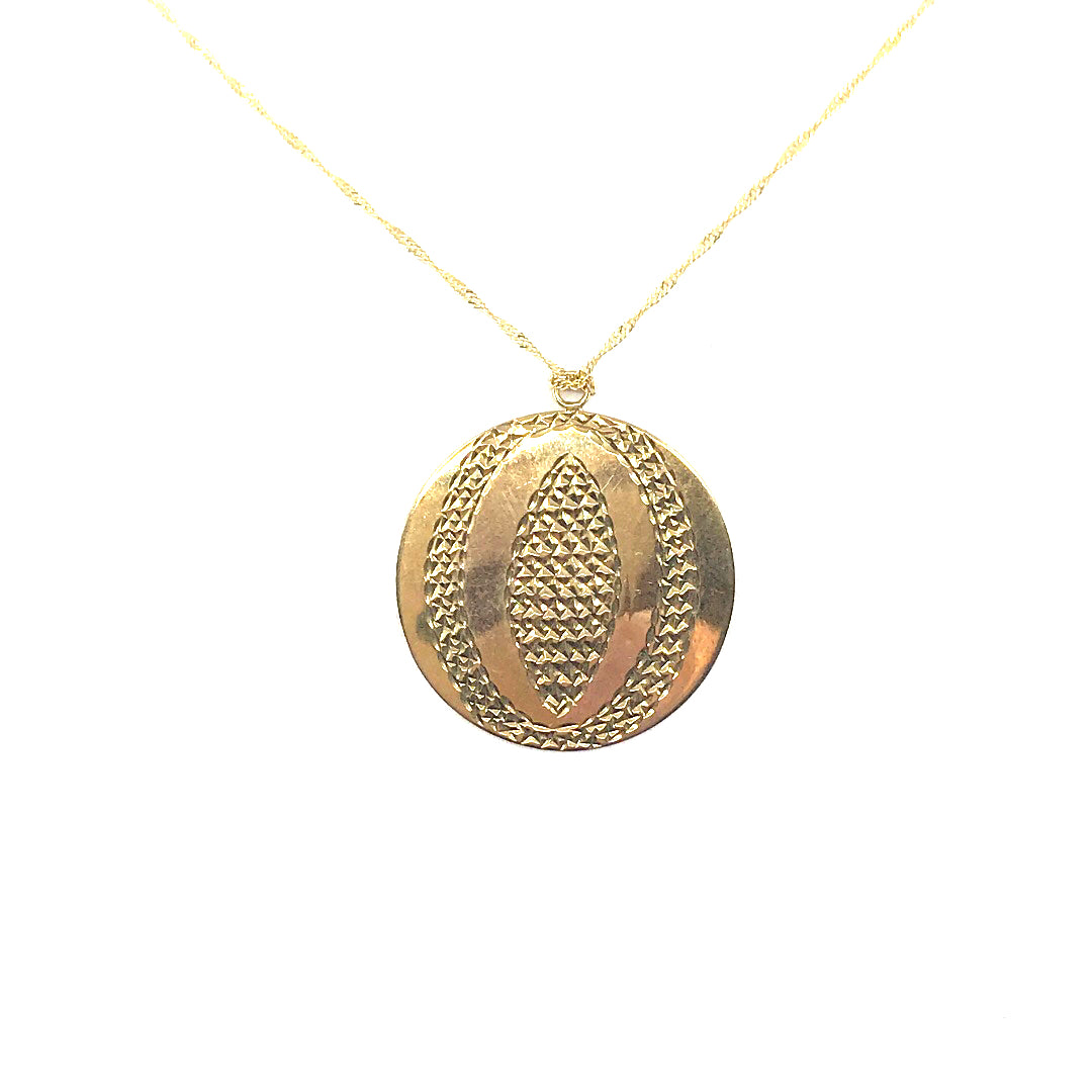 14K Gold Circle Pendant - HK Jewels