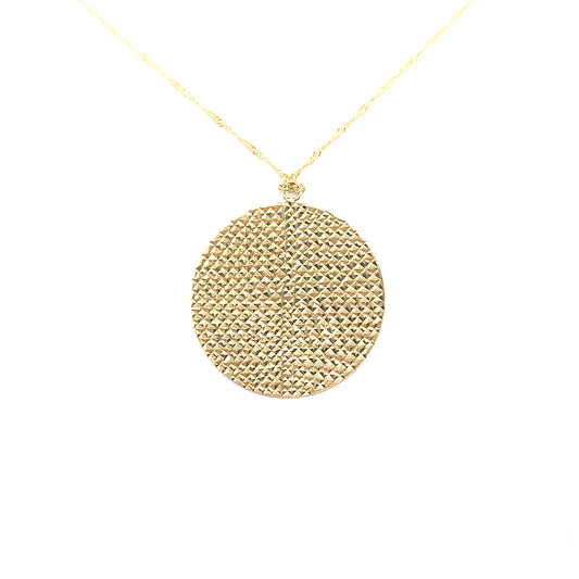 14K Gold Circle Pendant - HK Jewels