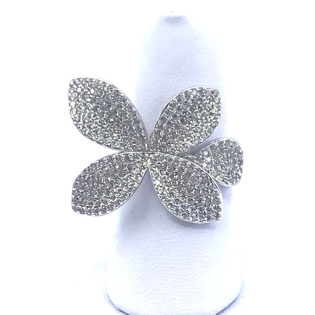 Sterling Silver Flower Ring - HK Jewels