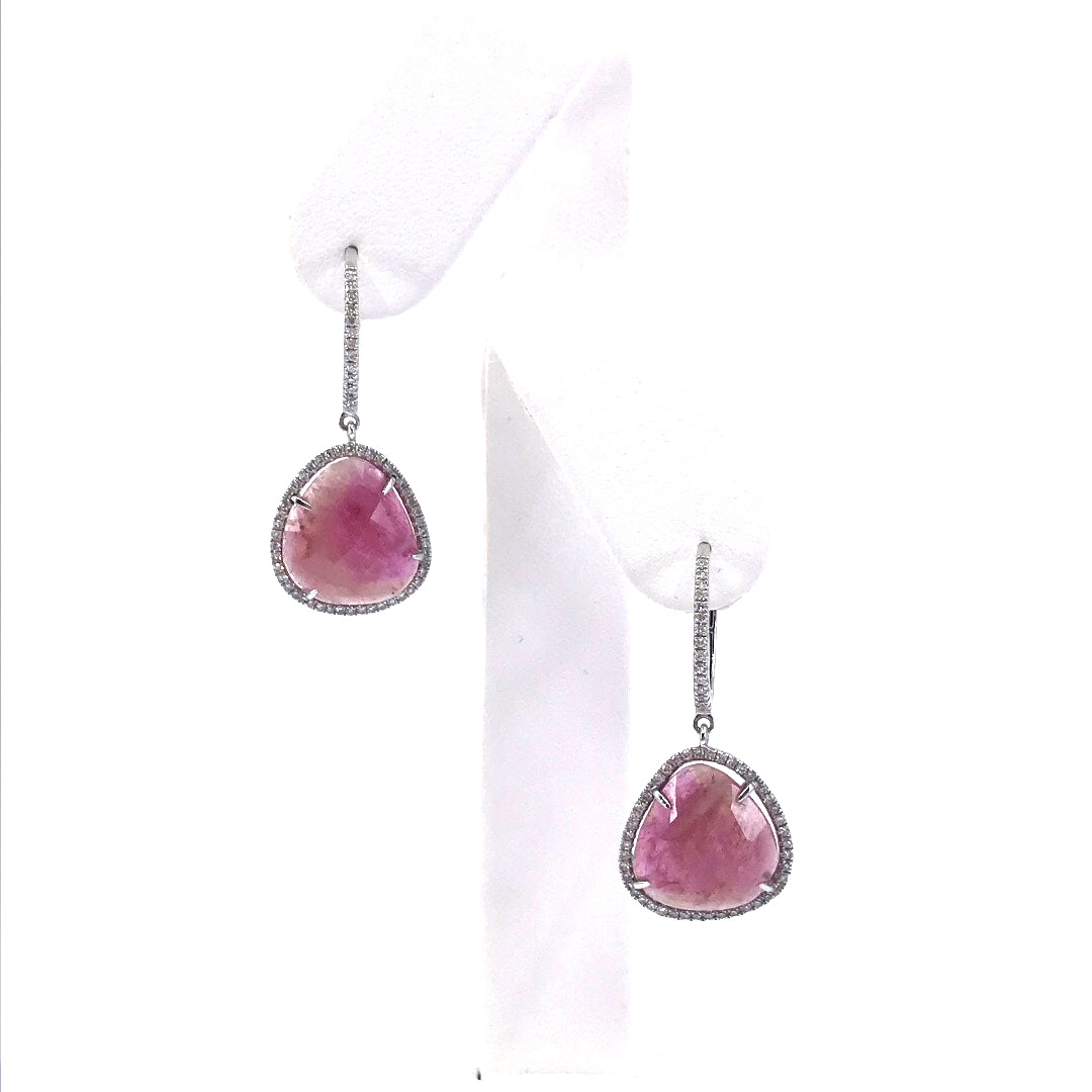14K Gold Sliced Sapphire Earring - HK Jewels