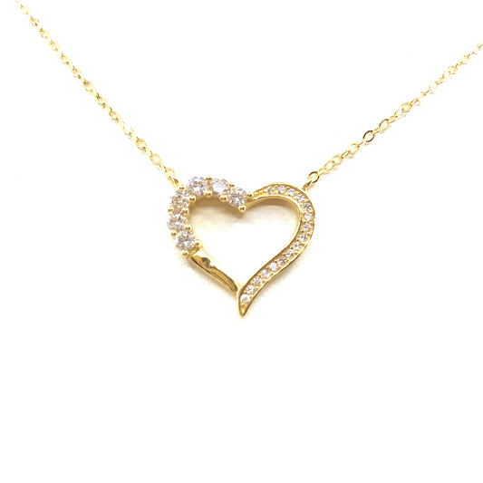 Sterling Silver Heart Necklace - HK Jewels